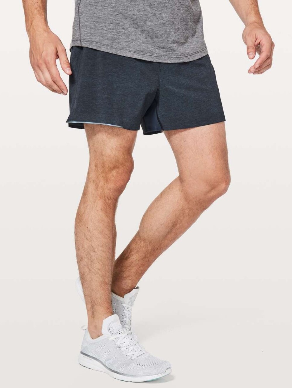 Lululemon Surge Short 4" Heathered Texture Printed Iron Blue True Navy